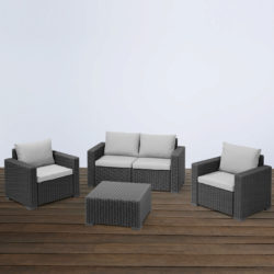 Keter California Rattan Sofa Set - Graphite